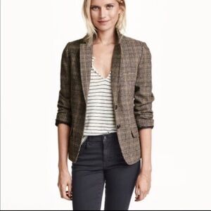 H&M Trendy Blazer Brown viscose & Wool Blend